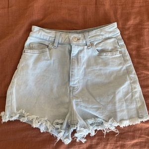 High waisted jean shorts